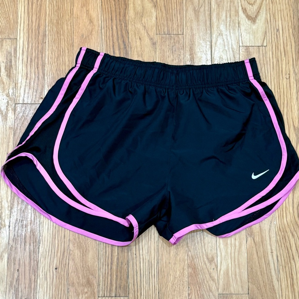Nike Women's Black Shorts with Pink Trim